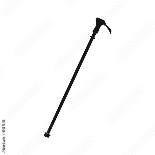 hiking stick trekking pole black silhouette