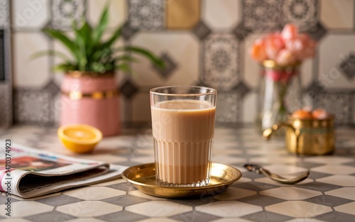 Spring, Jaipur, Rajasthan ,Spring in the Pink City, Spiced Tea in Cafe with Floral Decor