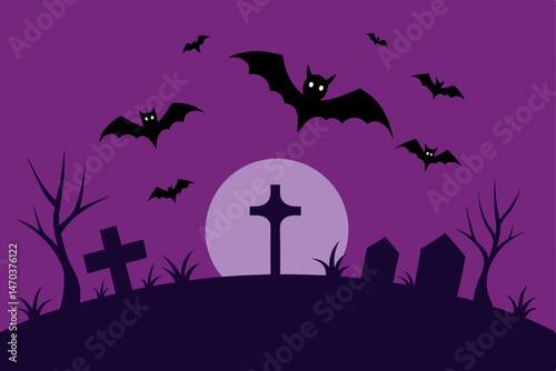 halloween background with bats