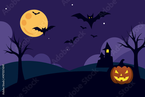 halloween background with pumpkins