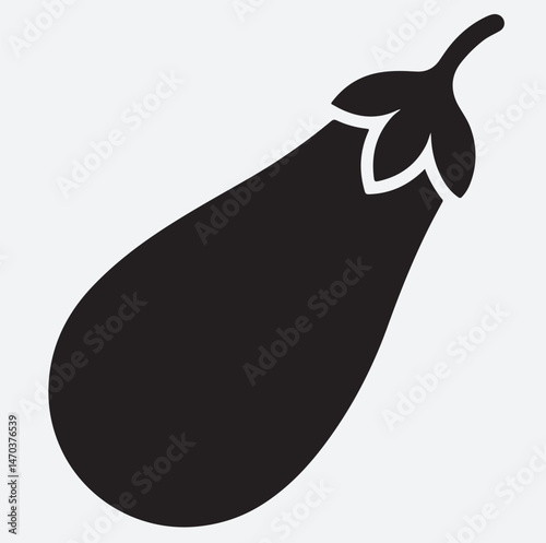 eggplant silhouette vector art illustration