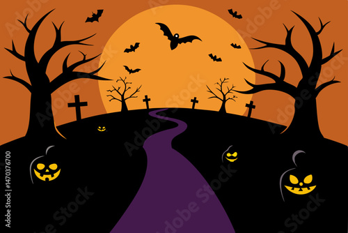 halloween background with pumpkins