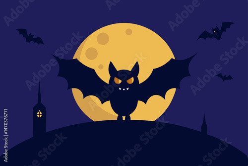 halloween night background with pumpkin