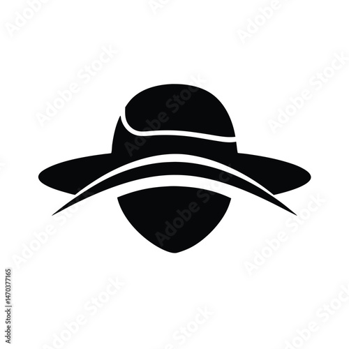 sun hat black silhouette