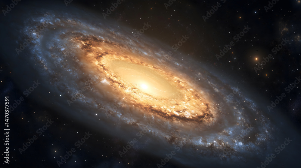 Fototapeta premium Majestic Spiral Galaxy Celestial Nebula Cosmic Dust Starry Night Outer Space