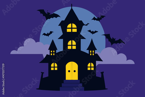 Halloween house with bats