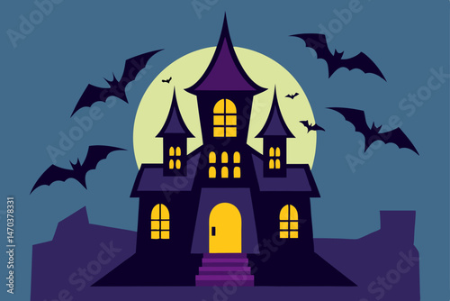 haunted house vector illustration