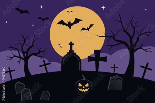 halloween background with haunted house