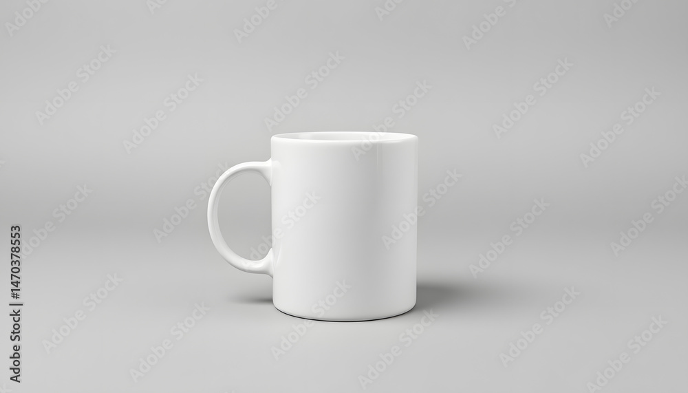 White inside yellow mug mockup isolated on grey background, comic art. White tone White inside yellow mug mockup isolated on grey background, comic art. White tone
