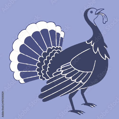 Turkey cock bird animal silhouette, wild turkey black silhouette vector art, thanksgiving turkey