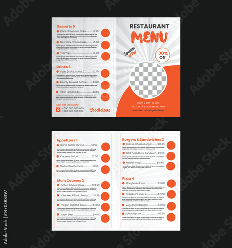 Professional Restaurant Menu Card Design 
