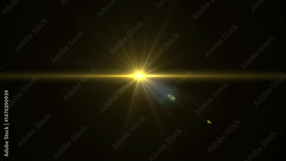 Gold optical flare animation alpha ready
