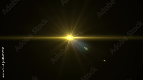 Gold optical flare animation alpha ready