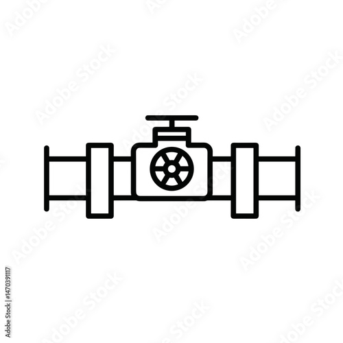 Pipeline valve illustration showing industrial oil component  