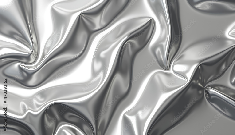 Obraz premium Shiny Silver Satin Fabric Texture