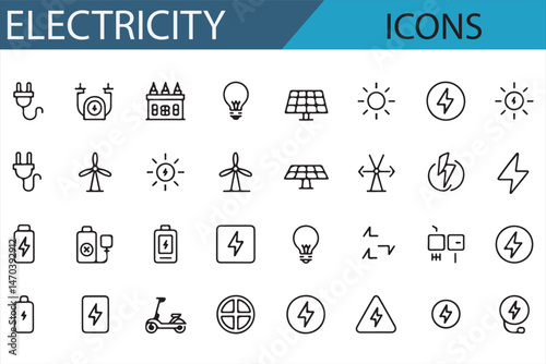 Collection of Electricity and Energy Symbols