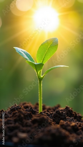 Obraz na płótnie Young plant growing at sunlight. Environment and ecology concept. Sources for renewable, sustainable development.. w salonie