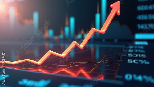 Investment finance chart,stock market business and exchange financial growth graph..