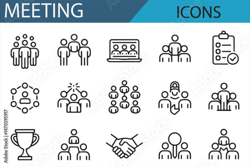 Icons Representing Meetings, Collaboration, and Growth