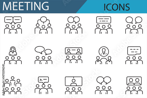 Set of Collaborative Icons for Professional Projects
