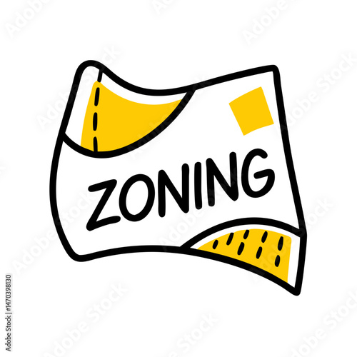 Zoning Map for Real Estate: Hand-drawn vector of a zoning map, ideal for illustrating real estate zoning, land use planning, and property development.
