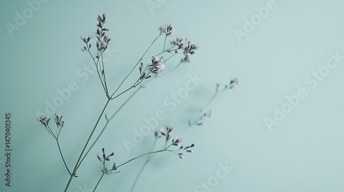 Delicate Flowers with Teal Background.