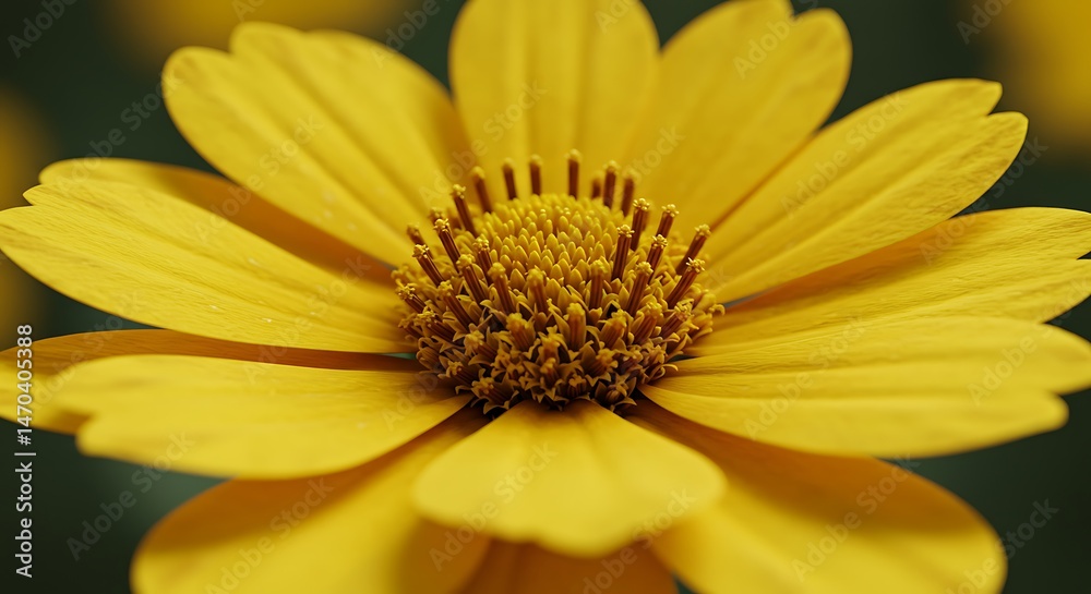 Fototapeta premium Golden Bloom: Vibrant Yellow Flower Macro AI Generated