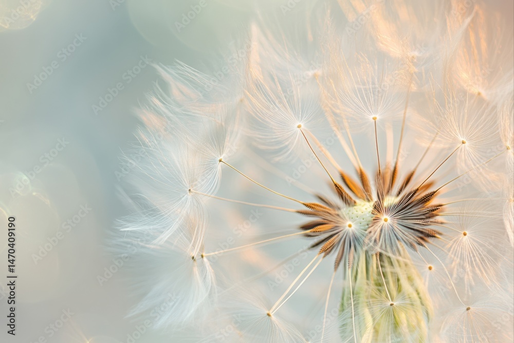 Obraz premium Close up of a dandelion flower with seeds for nature photography, botanical illustrations, and floral designs