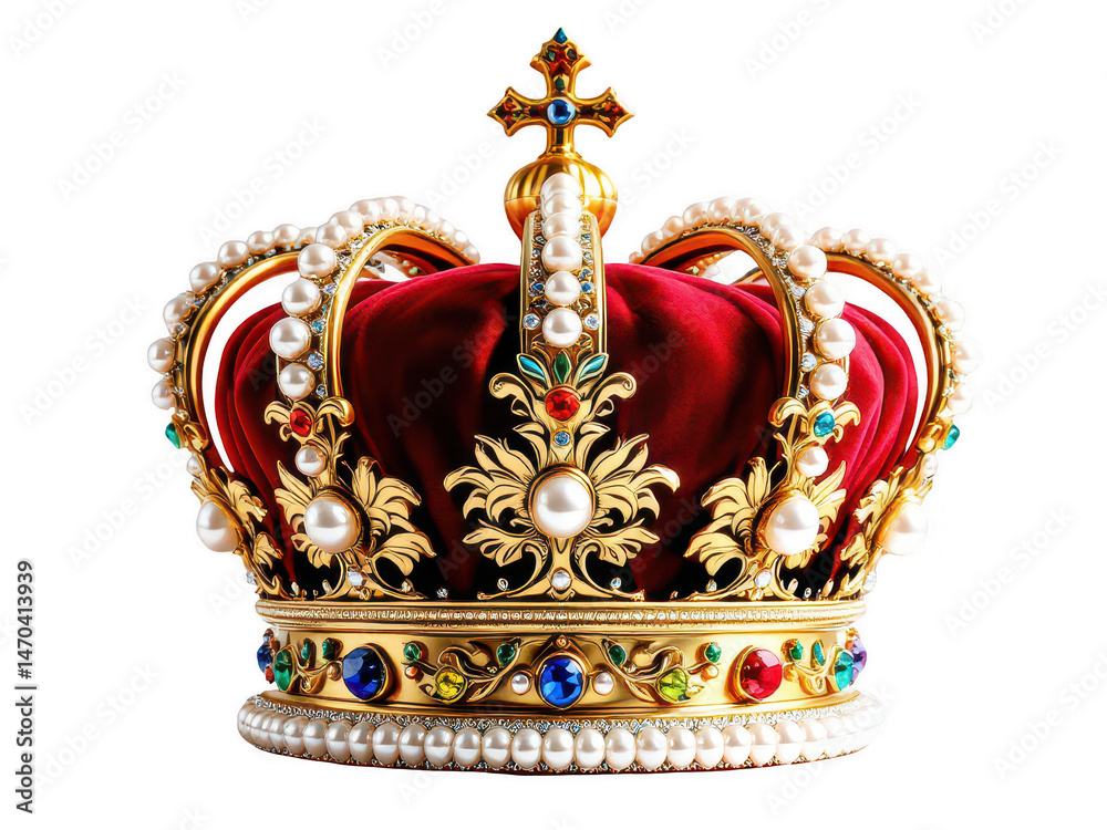 Fototapeta premium golden crown isolated on white