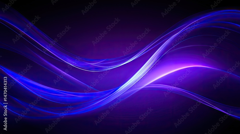 Naklejka premium Abstract design of vibrant, flowing lines in deep blue and purple hues.