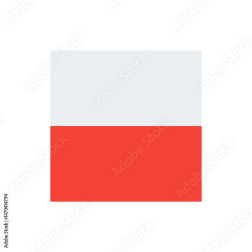 Illustration of the national flag of poland featuring two horizontal bands of white and red colors displayed