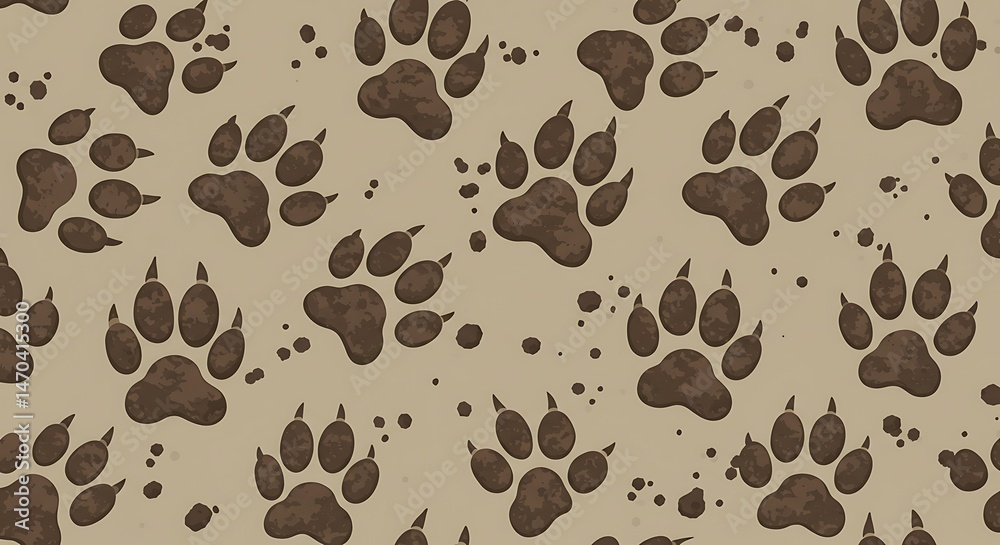 Muddy Paws: A Textured Brown Pattern AI Generated Muddy Paws: A Textured Brown Pattern AI Generated