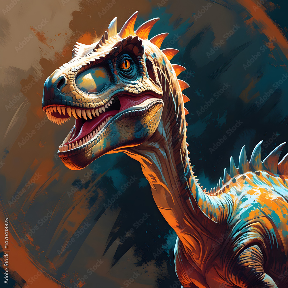 Naklejka premium Dinosaurio dibujo