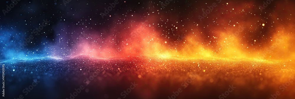 Obraz premium A vibrant, colorful cosmic panorama.