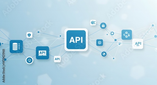 API Integration – Application Programming Interface and Data Connectivity Concept