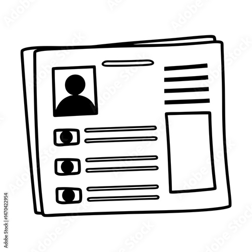 履歴書の線画アイコン / Line icon of resume or CV document