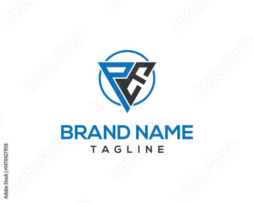 Free Download Triangle Letter PE Initial Logo Monogram Design Icon Vector Template. - GFXLoad