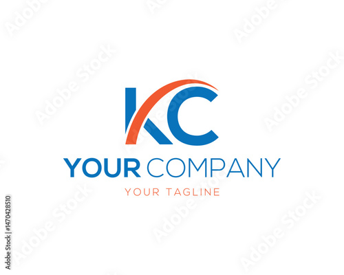 Modern KC initial letter logo vector template for company branding and corporate identity