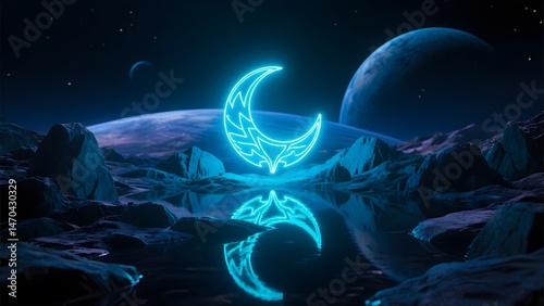 night sky with moon and stars