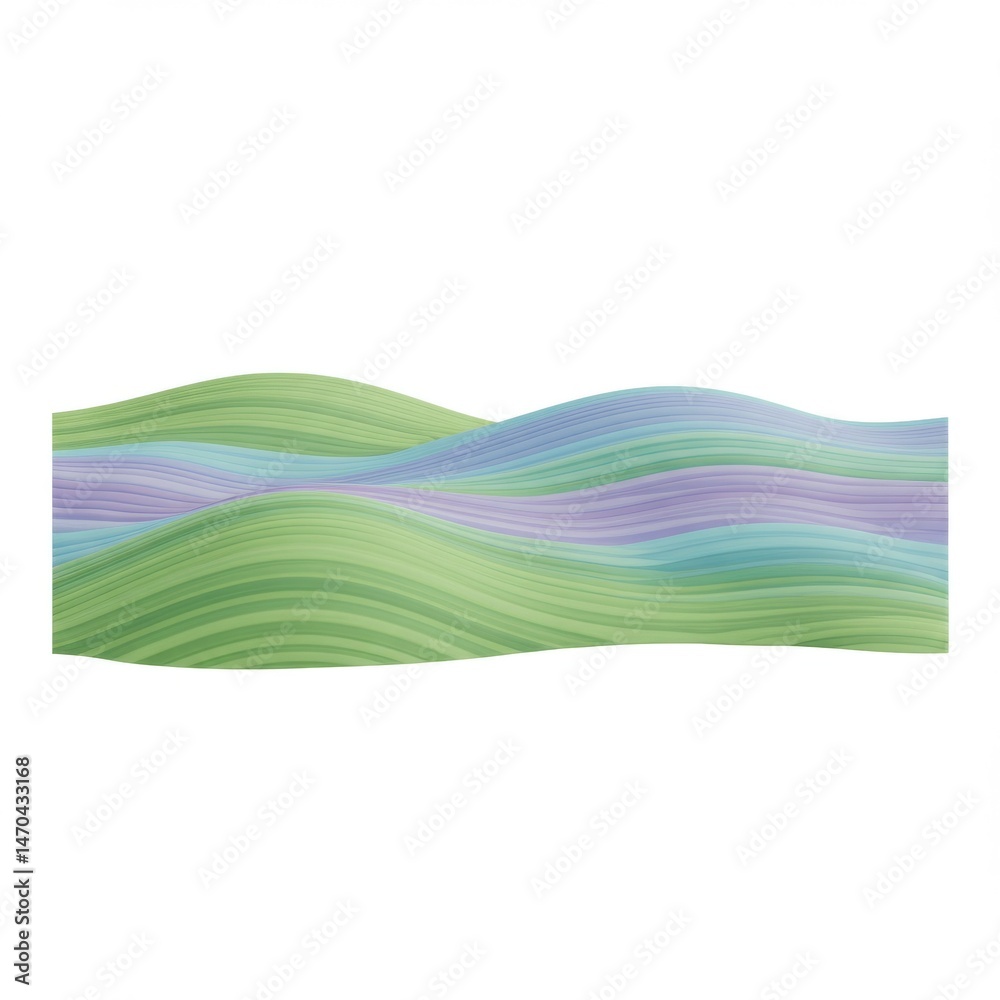 Fototapeta premium Abstract Pastel Hills Landscape with Soft Waves
