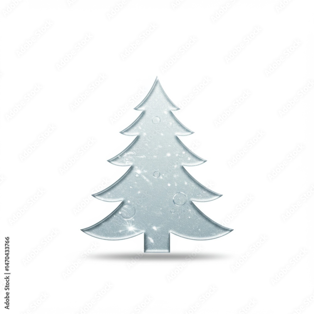 Obraz premium Silver Glitter Christmas Tree on White Background