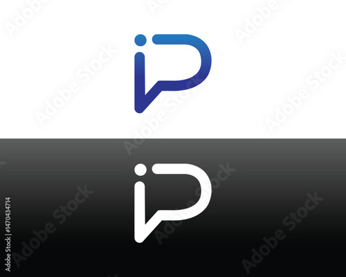 Abstract letter ip logo design concept modern vector template for branding and corporate identity presentation