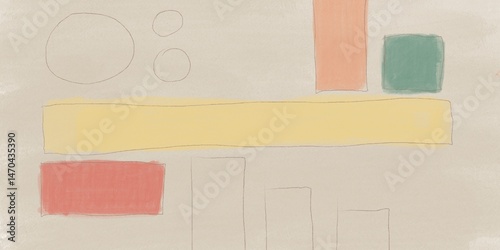 Abstract paint texture background in beige neutral colors. Minimalist hand painted oil template. Illustration with circle, scribbles, lines, shapes. Contemporary brush stroke art on canvas