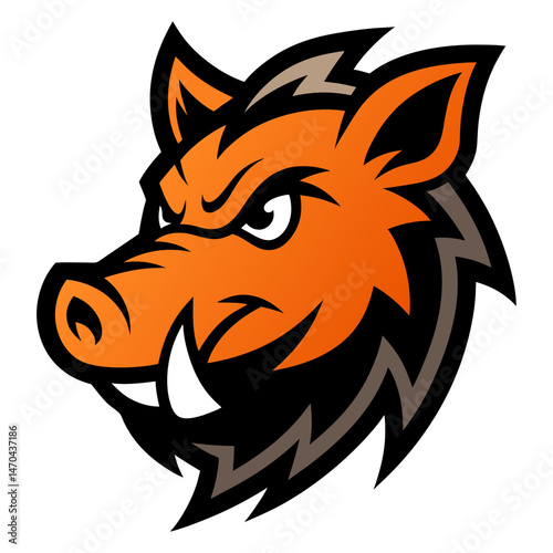 Wild Boar head mascot logo design vector