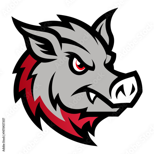 Wild Boar head mascot logo design vector