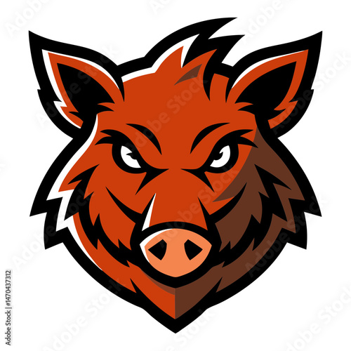 Wild Boar head mascot logo design vector