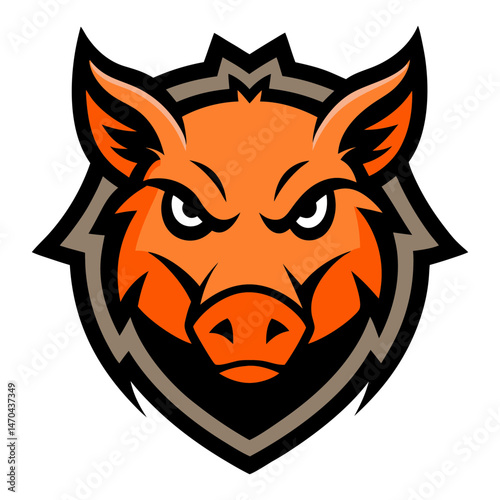 Wild Boar head mascot logo design vector