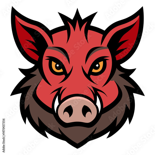Wild Boar head mascot logo design vector