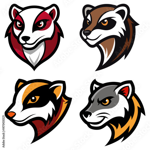 Weasel head mascot logo design vector