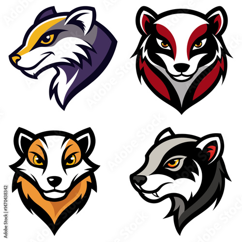 Weasel head mascot logo design vector